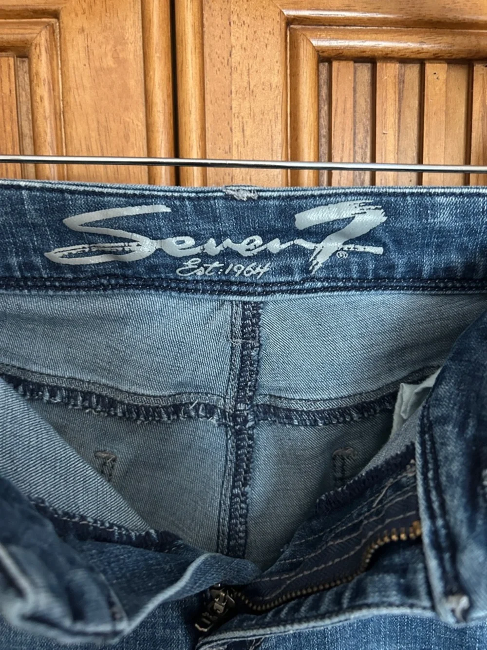 Seven7 Blue Embroidered Cropped Women’s Jeans - Picture 8 of 10